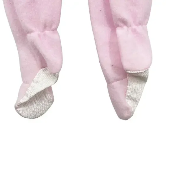 Osh Kosh B'Gosh VINTAGE Pink Footed Pajama Sleeper Zip up Fleece Baby Size 3T - Picture 6 of 8
